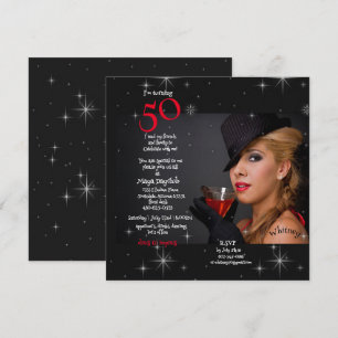 50th Birthday Party Young Girl Cocktail Invitation