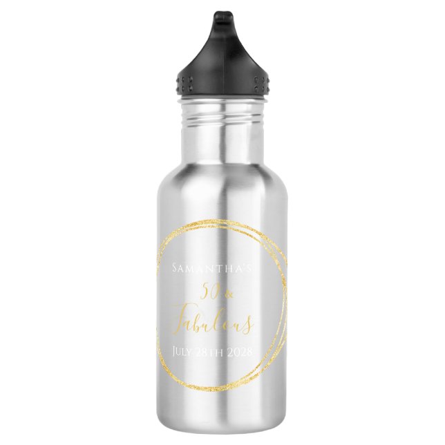 50th Birthday Personalised 710 Ml Water Bottle (Right)