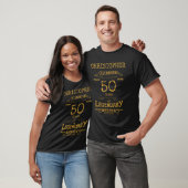 50th Birthday Personalised Men Black And Gold T-Shirt (Unisex)
