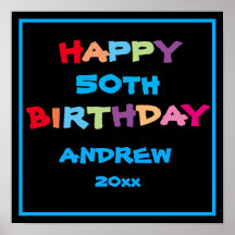 50th Birthday Personalised Name Welcome