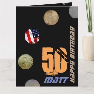 50th Birthday Personalised with 15 photos Front/in Card