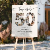 50th Birthday Photo Collage Welcome Sign