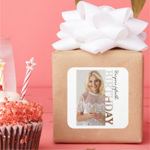 50th Birthday Photo college Party favor Square Sticker