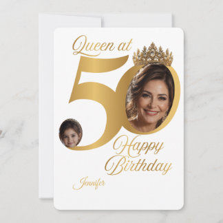 50th Birthday Photo Greeting Card | Personalised