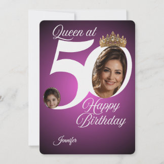 50th Birthday Photo Greeting Card | Personalised