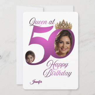 50th Birthday Photo Greeting Card | Personalised