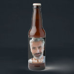 50th birthday photo hello 50 guys men beer bottle label<br><div class="desc">Template for Your photo.  White text overlay: Hello 50!  A label for a 50th birthday party for guys.</div>