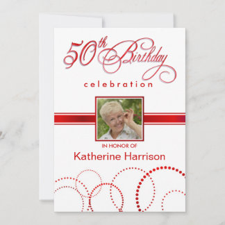 50th Birthday Photo Invitations - with Monogram