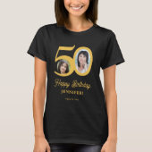 50th Birthday photo name personalised T-Shirt (Front)