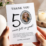 50th Birthday Photo Thank You Card<br><div class="desc">Discover the charm and personal touch of our simple yet elegant birthday thank you cards. Featuring a customisable photo template encased in a playful doodle frame, these cards are not just a thank you note, but a keepsake. With the spirited saying, '50 never felt so good', and space for a...</div>