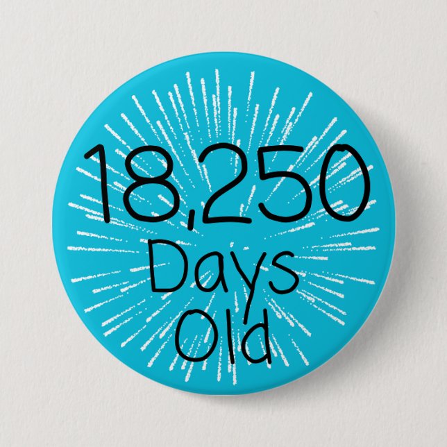 50th birthday pin badge 50 yrs old Fifty years (Front)