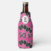 50th Birthday PINK BLACK Monogrammed Personalised