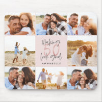 50th birthday pink girly glitter photo collage