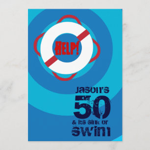 50th Birthday Pool Party Invitation