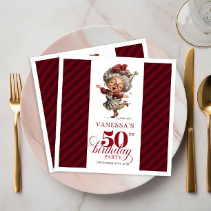 50th Birthday Quirky Old Lady Funny Party Napkins