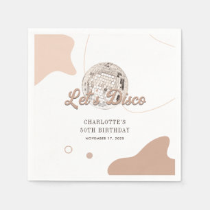 50th Birthday Retro Groovy 70s Lets Disco Paper Napkin