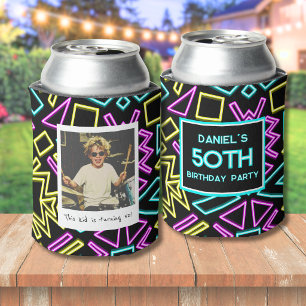 50th Birthday Retro Photo Can Cooler