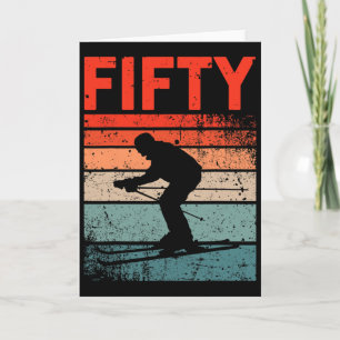50th Birthday Retro Ski Skiing 50 Year Old Men Wom Card