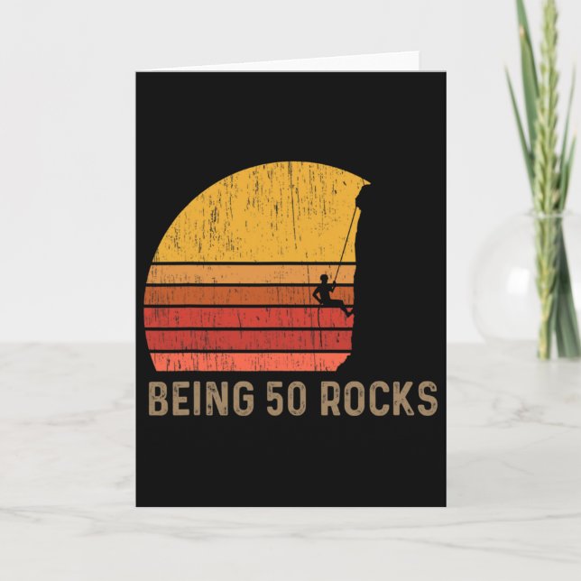 50th Birthday Rock Climbing  Card (Front)