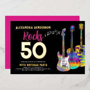 50th Birthday Rocks 50 Party Pink