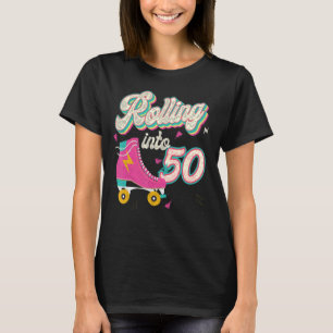 50th Birthday Roller Skates Rolling Into 50 Years  T-Shirt