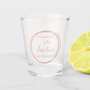 50th Birthday Rose Gold Minimal Personalised Party Shot Glass