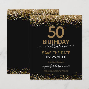 50th Birthday Save the Date Budget Invitation