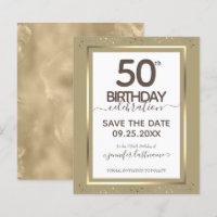 50th Birthday Save the Date Budget Invitation