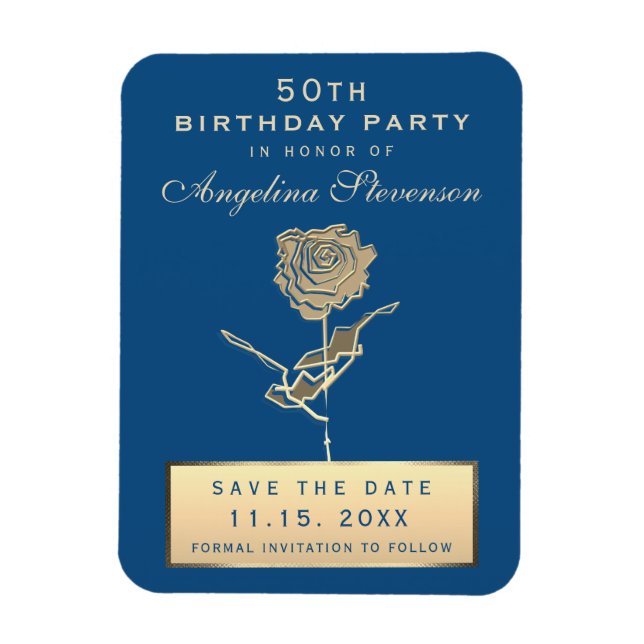 50th Birthday Save The Date Invitation Magnet (Vertical)