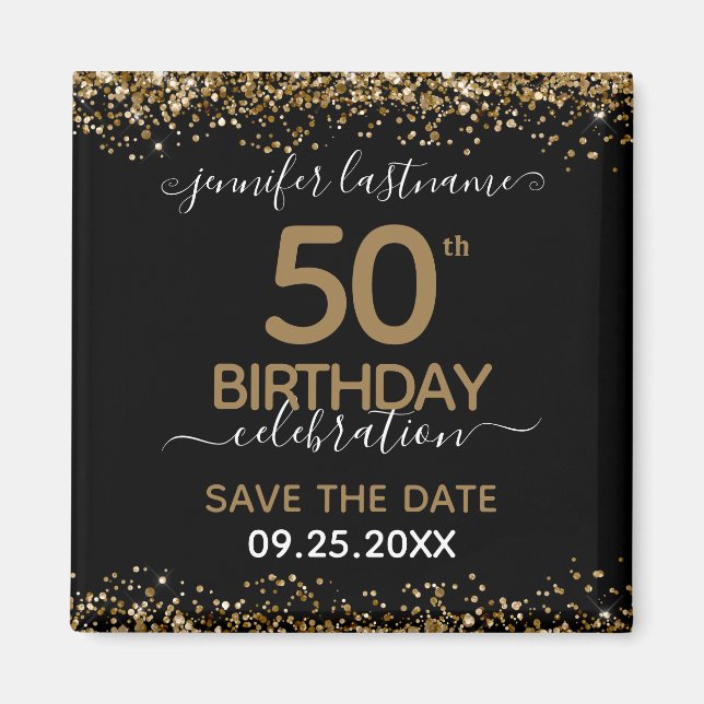 50th Birthday Save the Date Magnet (Front)