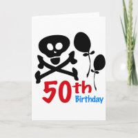 50th Birthday Skull Crossbones