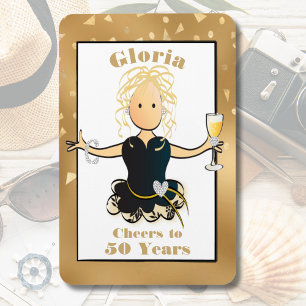 50th Birthday Sparkle Glam Funny Cheers to 50 Magnet