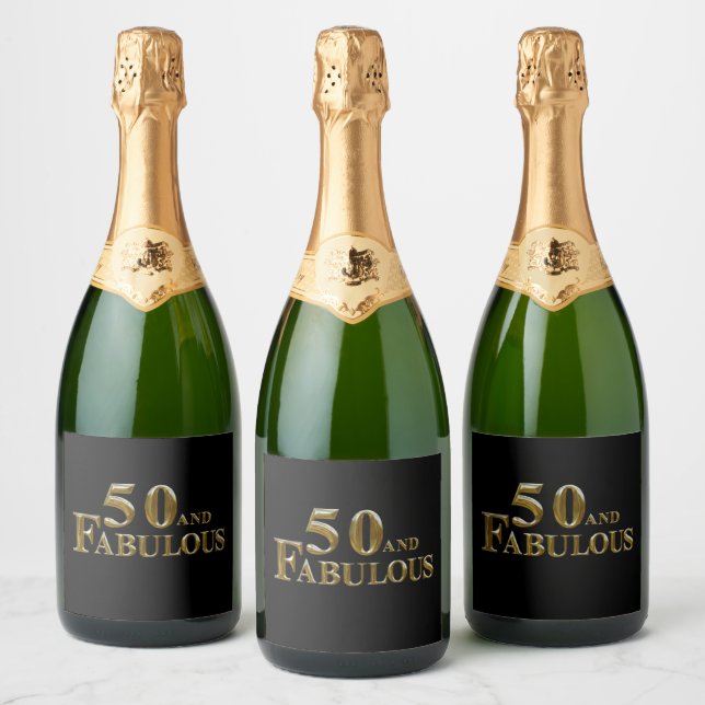 50th Birthday  Sparkling Wine Label (Bottles)