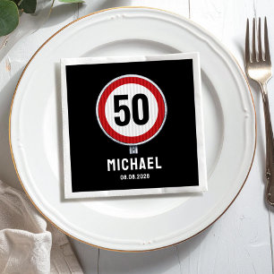 50th Birthday Speed Limit Sign - ANY AGE Napkin