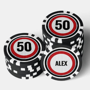 50th Birthday Speed Limit Sign - ANY AGE Poker Chips