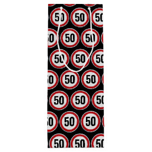 50th Birthday Speed Limit Sign - ANY AGE Wine Gift Bag