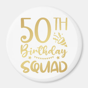 50th Birthday Squad 50 Party Crew Circle Magnet