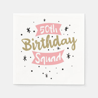 50th Birthday Squad Napkin