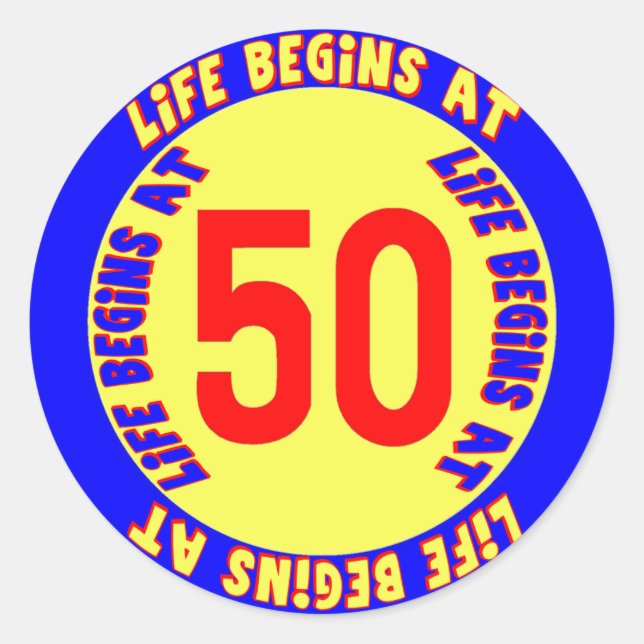 50th Birthday Sticker (Front)
