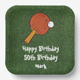  50th Birthday Table tennis ping pong Paper Plate