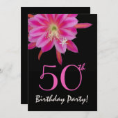 50th Birthday Template Pink Flower (Front/Back)