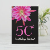 50th Birthday Template Pink Flower (Standing Front)