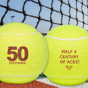 50th birthday tennis ball leopard number 50 gift