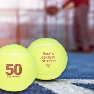 50th birthday tennis ball leopard number 50 gift