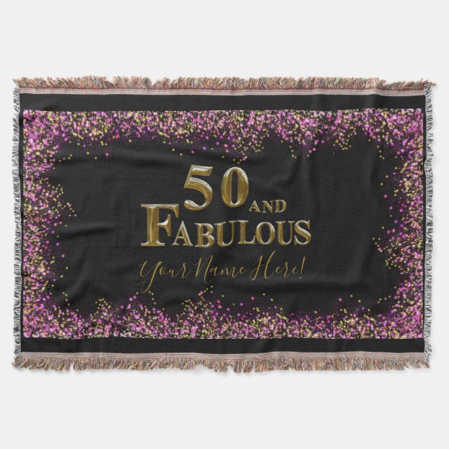 50th Birthday  Throw Blanket (Front)