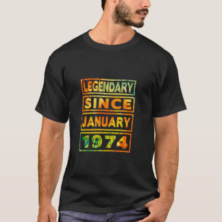 50th Birthday Tie Dye Decor Legendary Since Januar T-Shirt