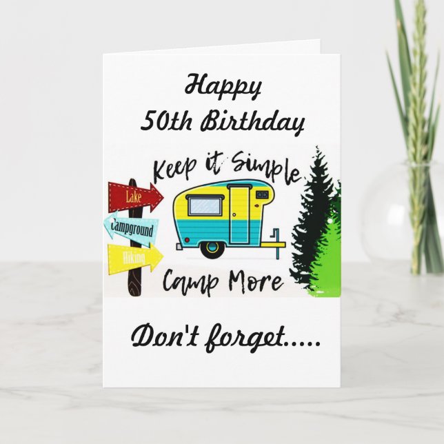 *50th BIRTHDAY* TO MY FAV CAMPER Card (Front)
