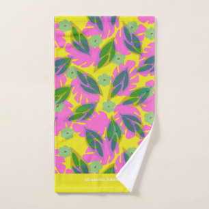 50th birthday tropical floral modern name Towel