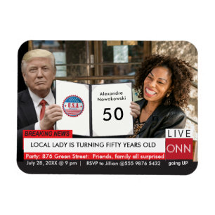 50th Birthday Trump Women's Funny TV News Magnet