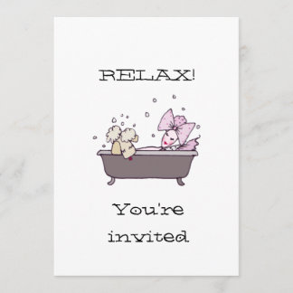 50th Birthday Two-Sided Flat Card Spa Invitation